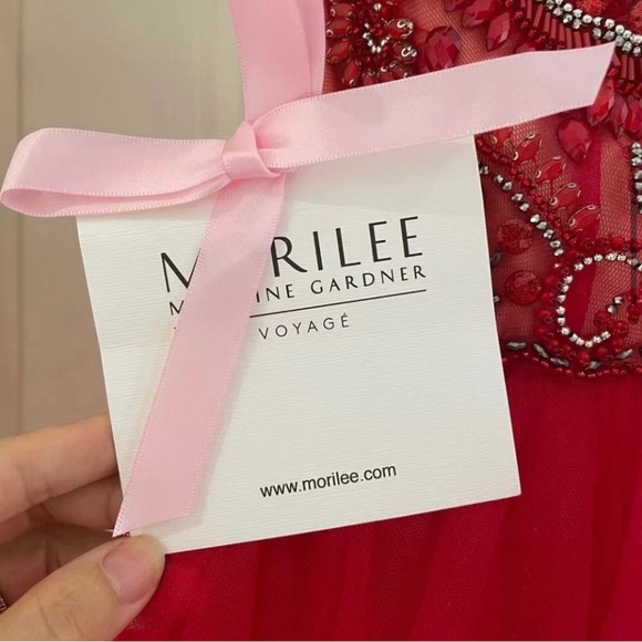 Mori Lee Halter Red mini Prom dress - Picture 7 of 11